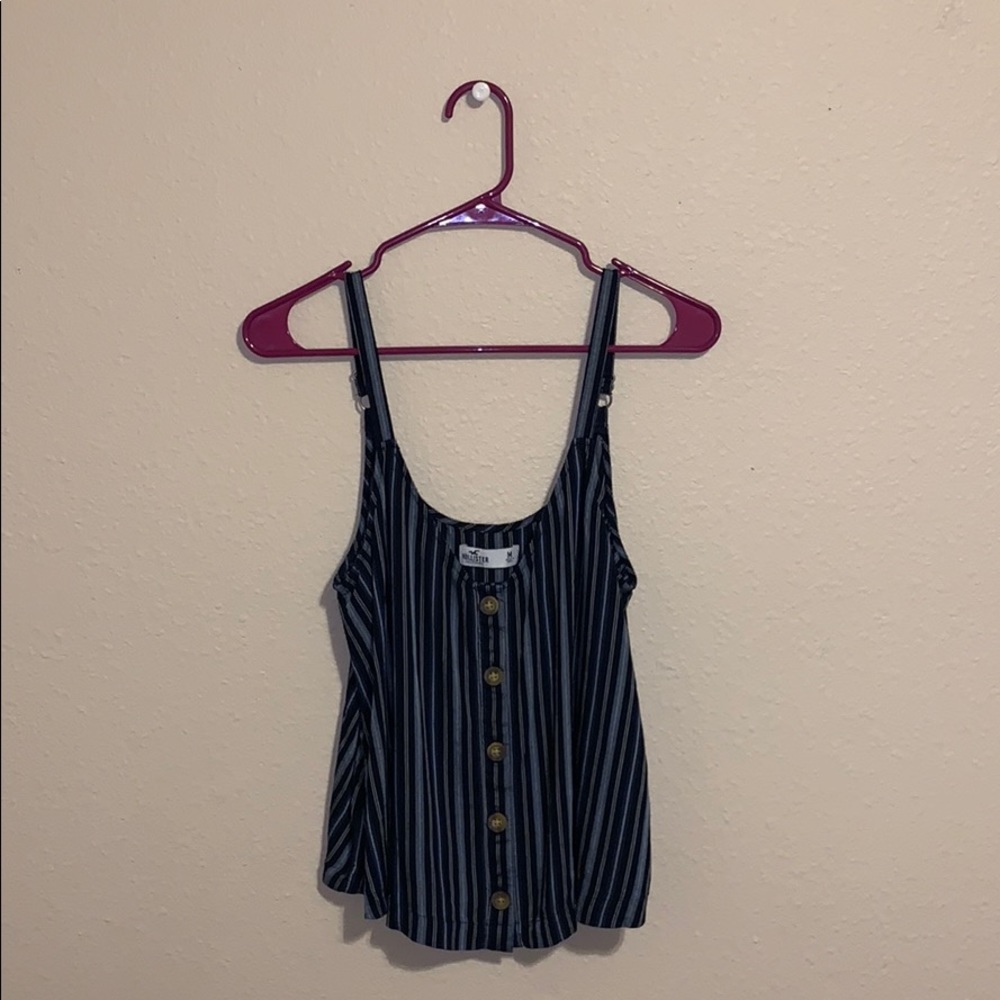 Striped navy blue blouse